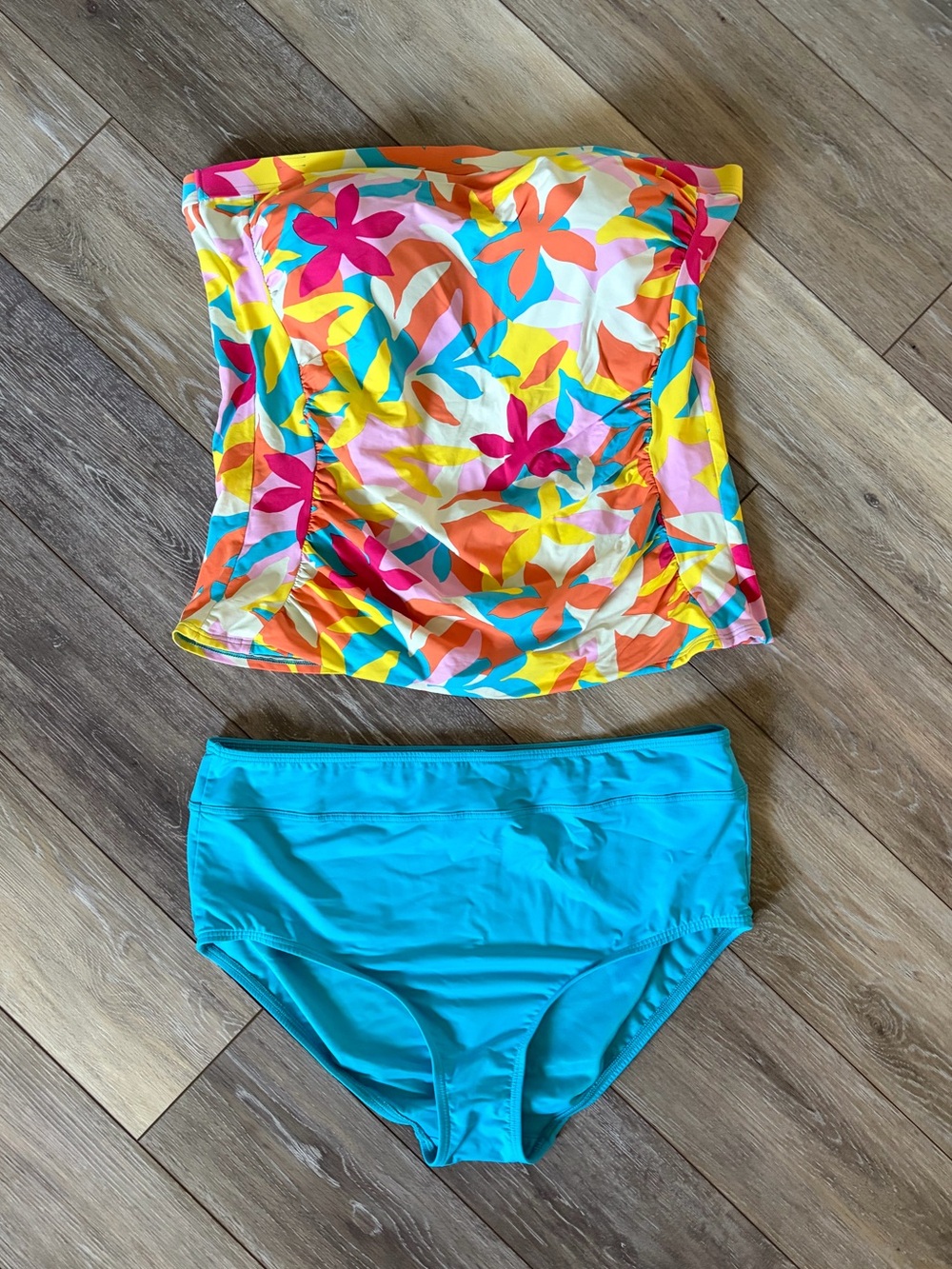 Lands' End Women’s Floral Two Piece Tankini Set